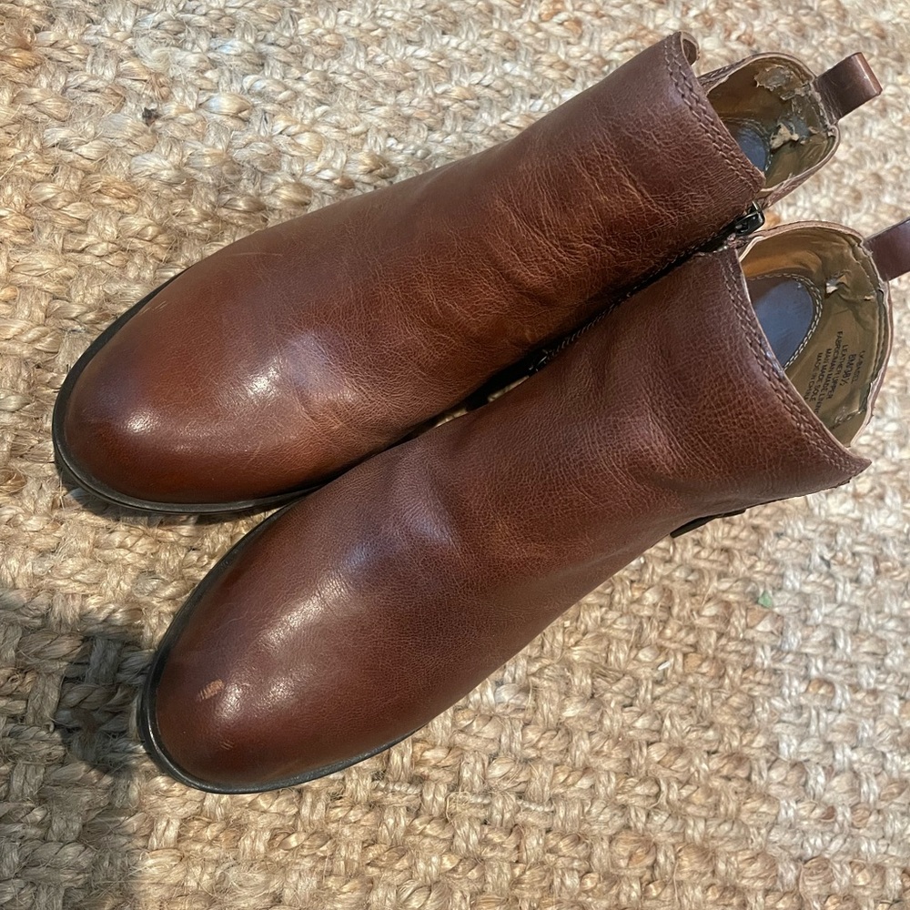 Lucky Brand Brown Leather Ankle Boots